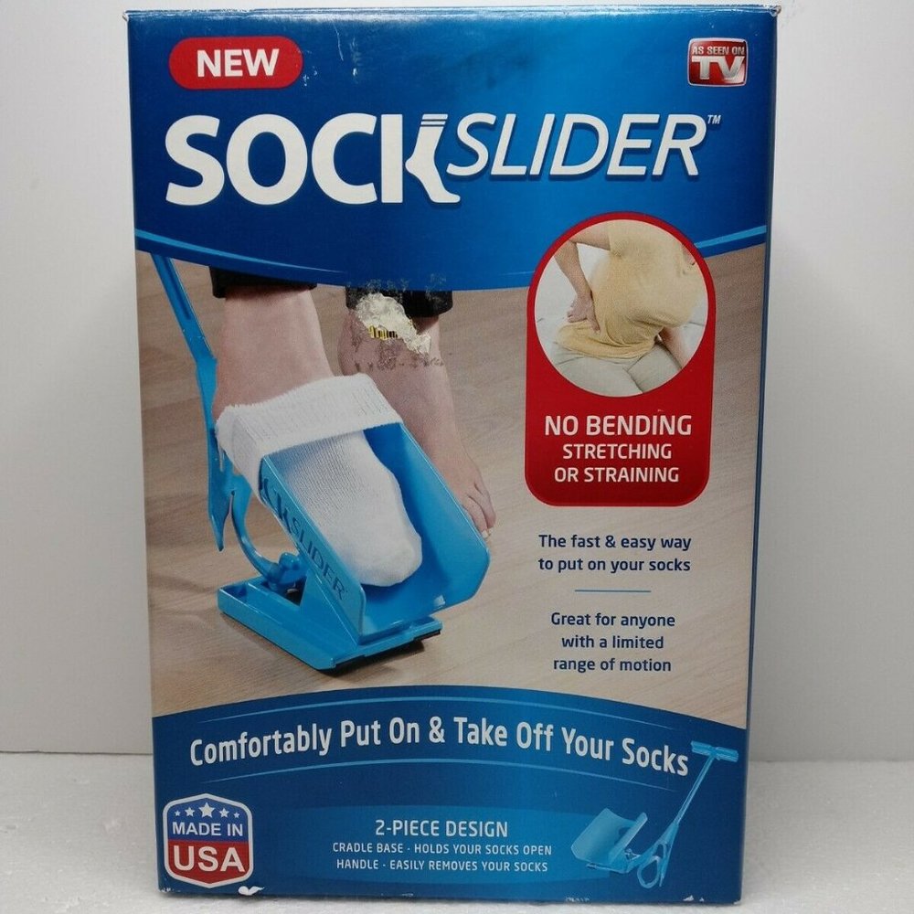 Sock Slider Aid Helper Kit Helps Put Socks On Off No Bending Shoe Horn Best Tool